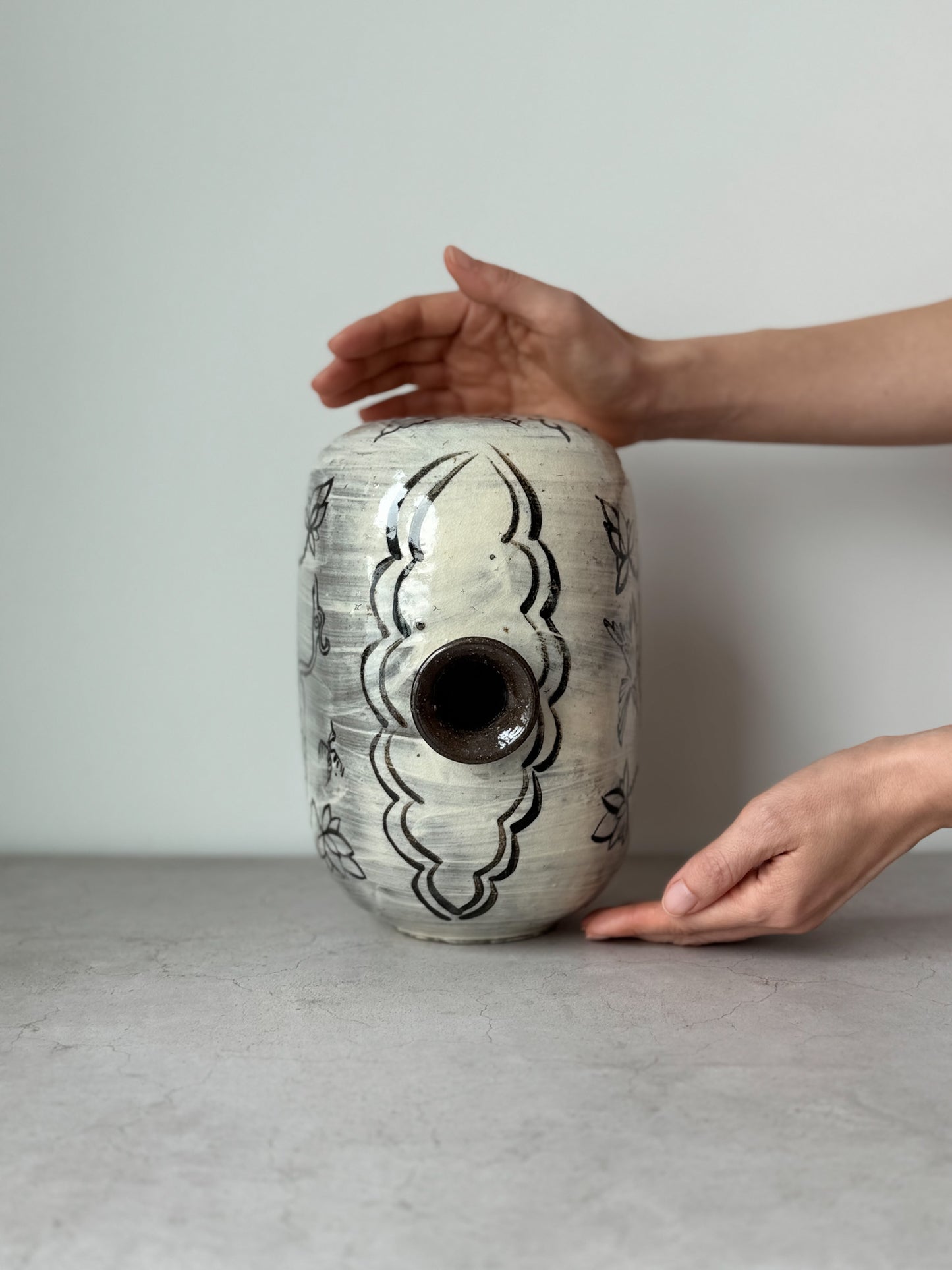 Joseon Buncheong Janggun Bottle - Bird