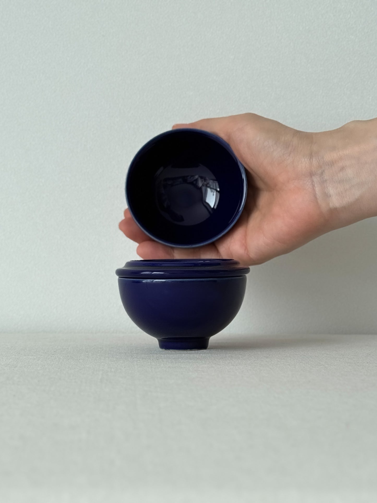Moon Jar Teacup Set - Indigo Blue