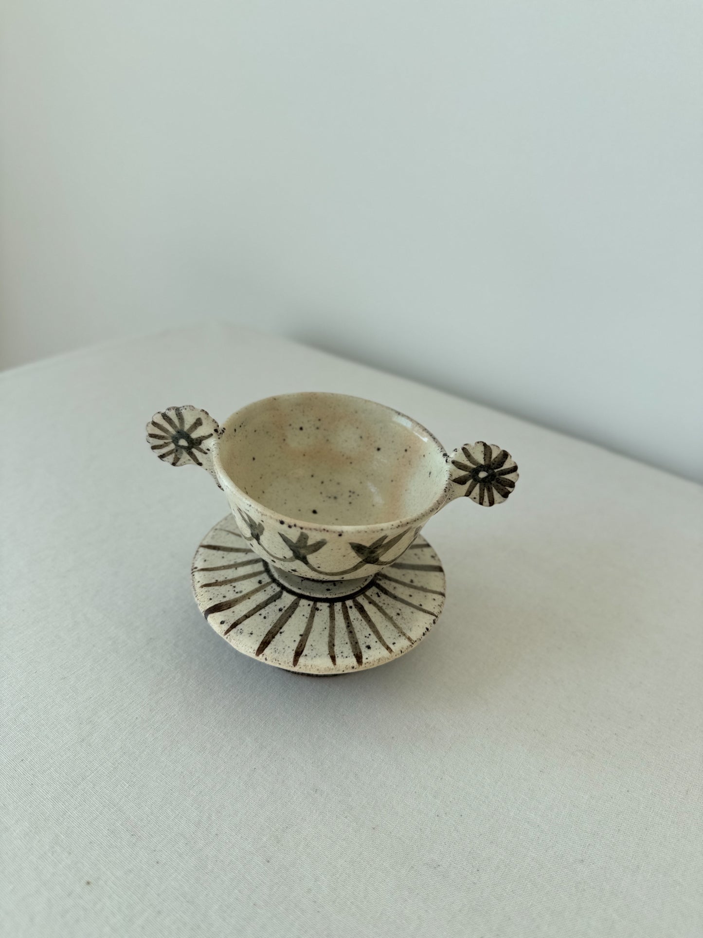 Buncheong Yang-i Teacup Set - Flower III