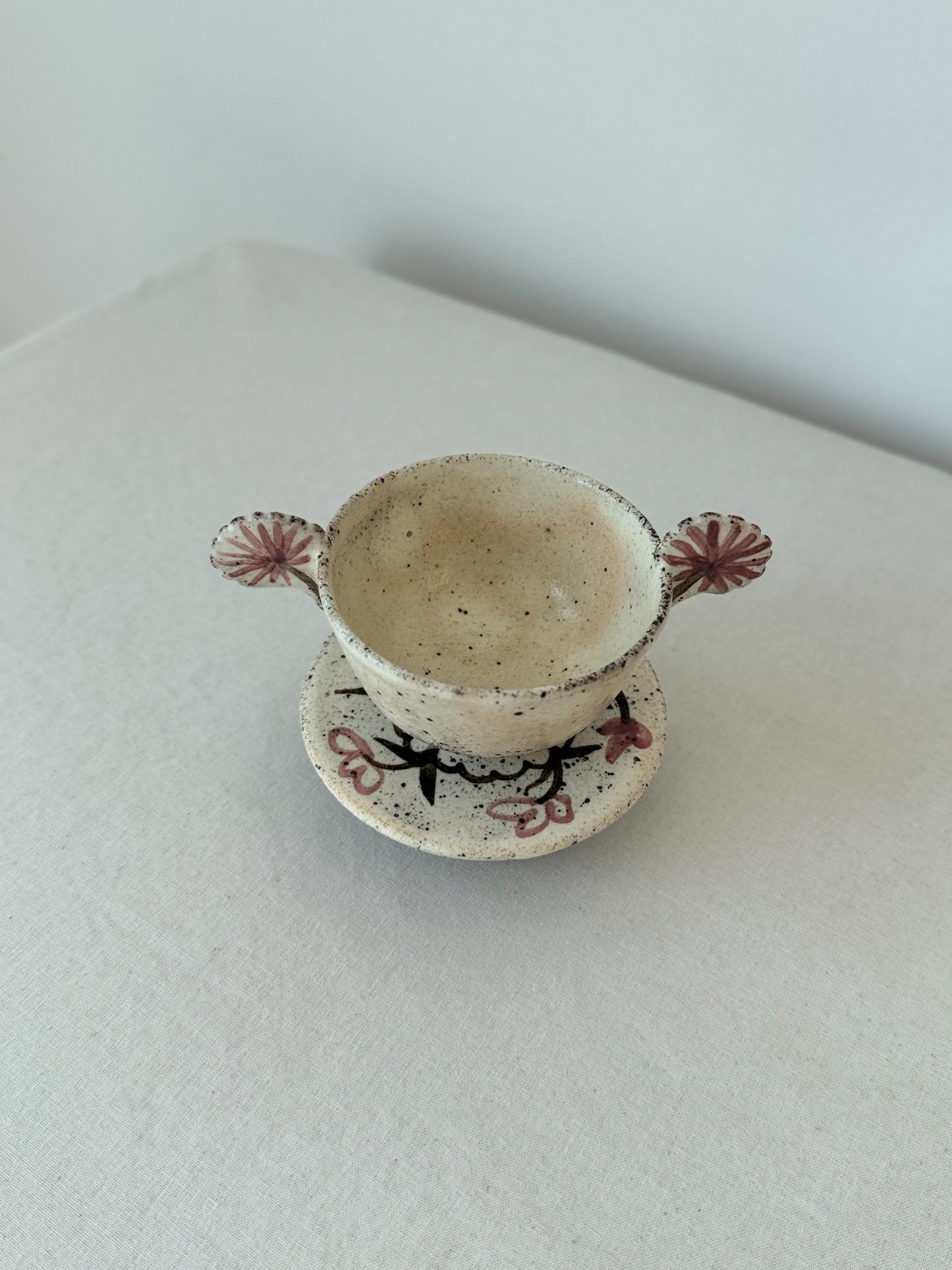 Buncheong Yang-i Teacup Set - Flower IV
