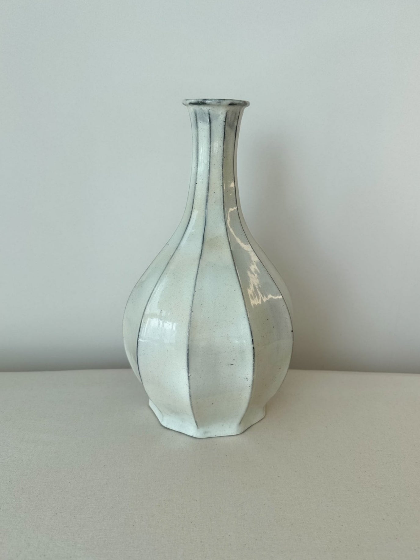 Milky White Faceted Bottle