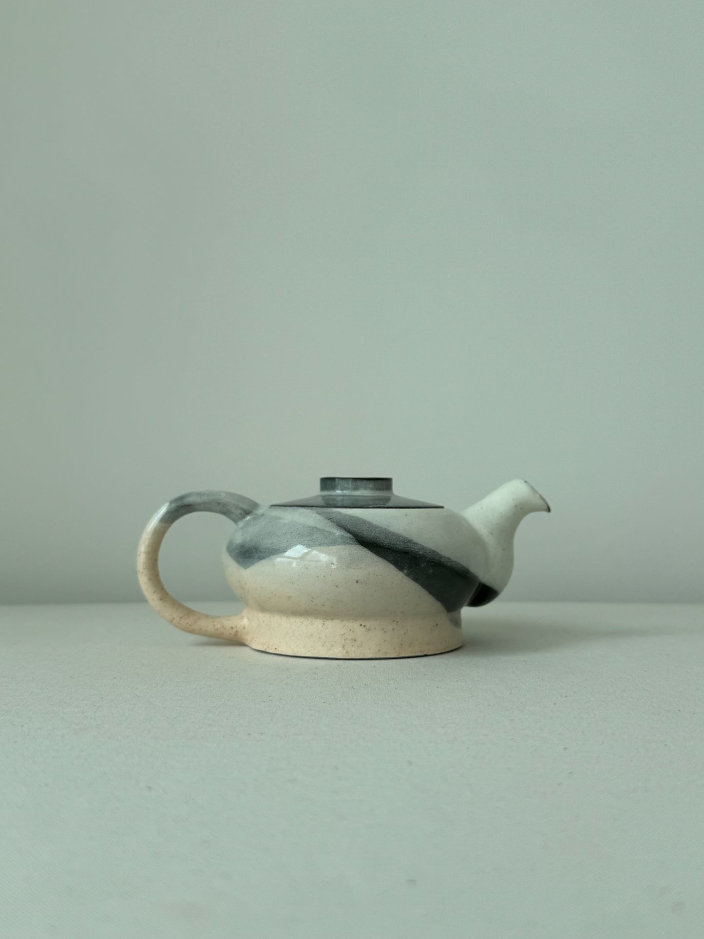 Mist Veil – Black Slip Glazed Teapot