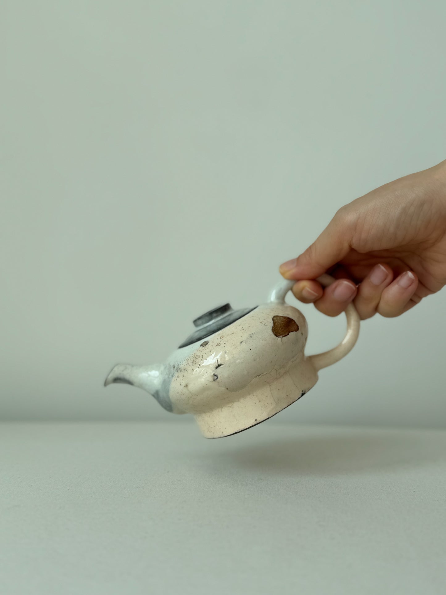 Apricot Rain – Black Slip Glazed Teapot