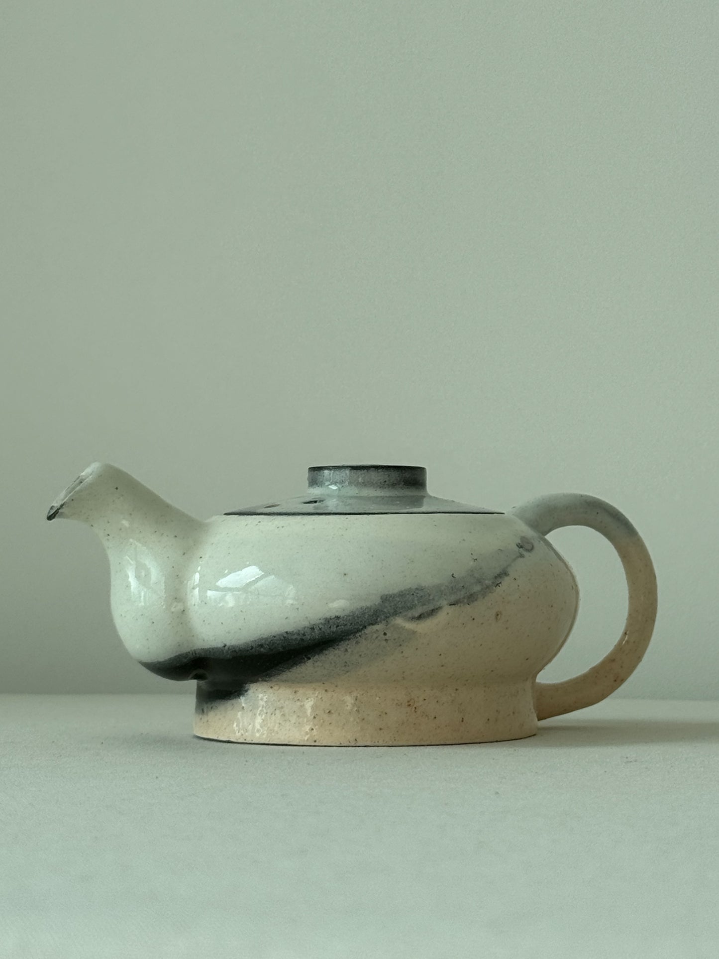 Mist Veil – Black Slip Glazed Teapot