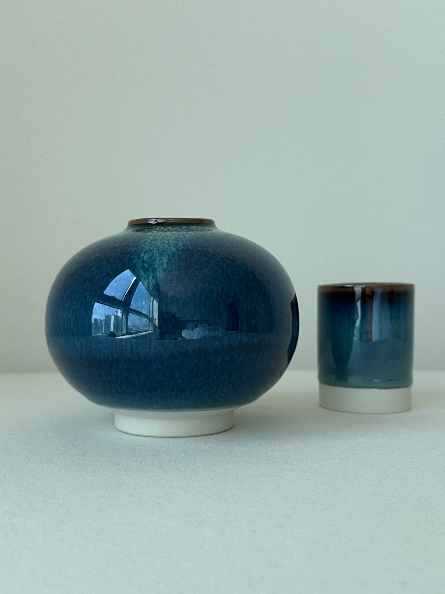 Emerald-Blue Glazed Teacup