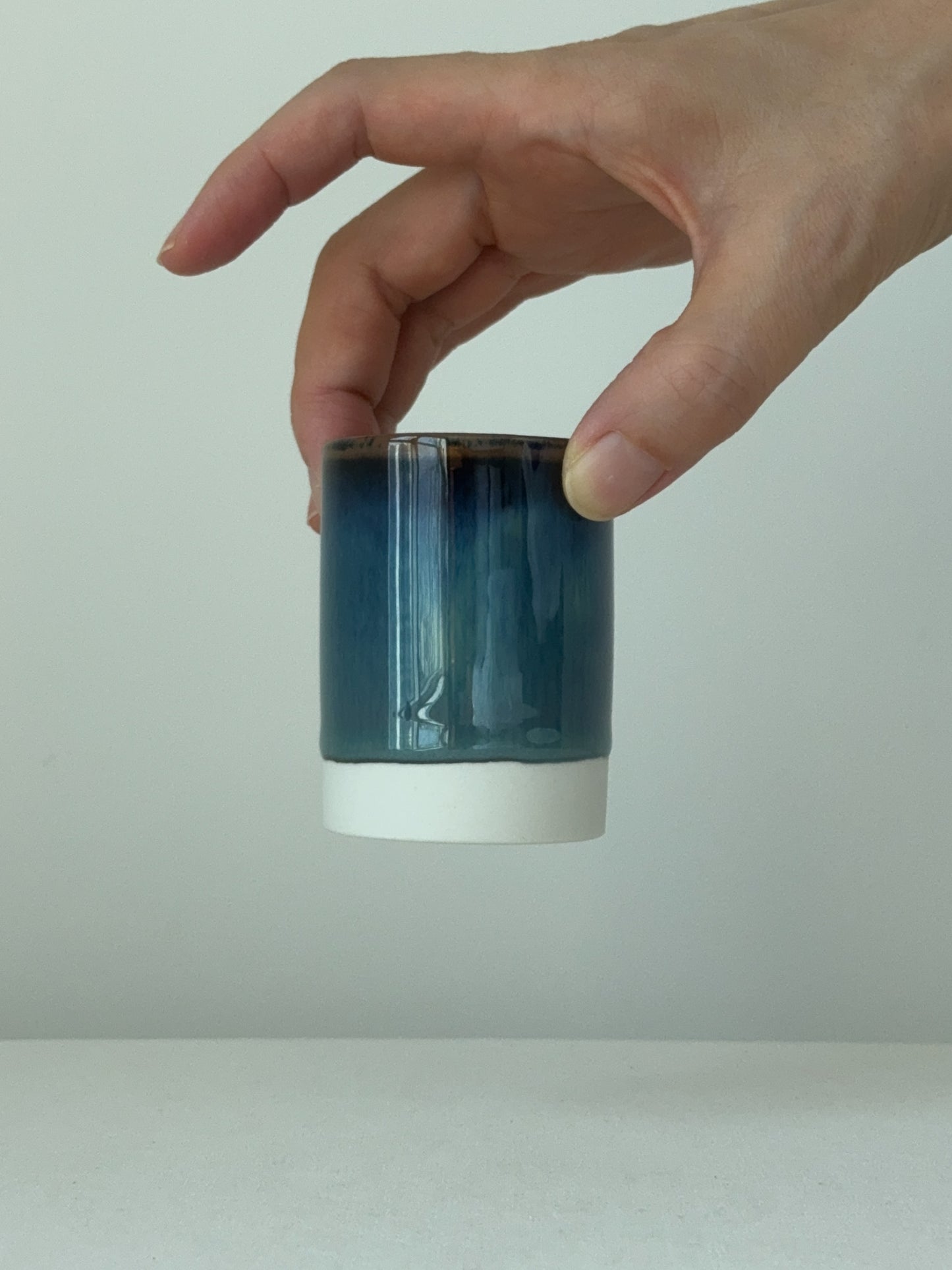 Emerald-Blue Glazed Teacup