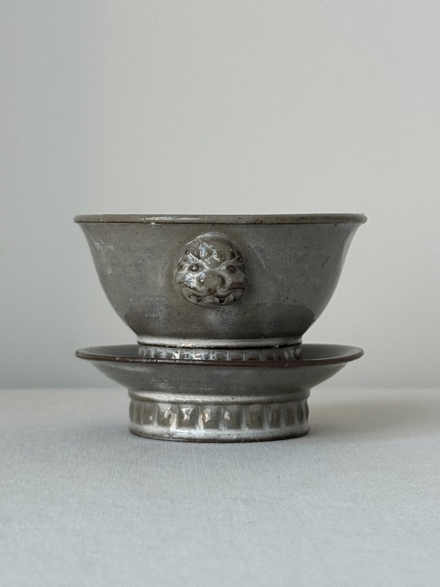 Black Clay Haetae Twin-Head Tea Cup