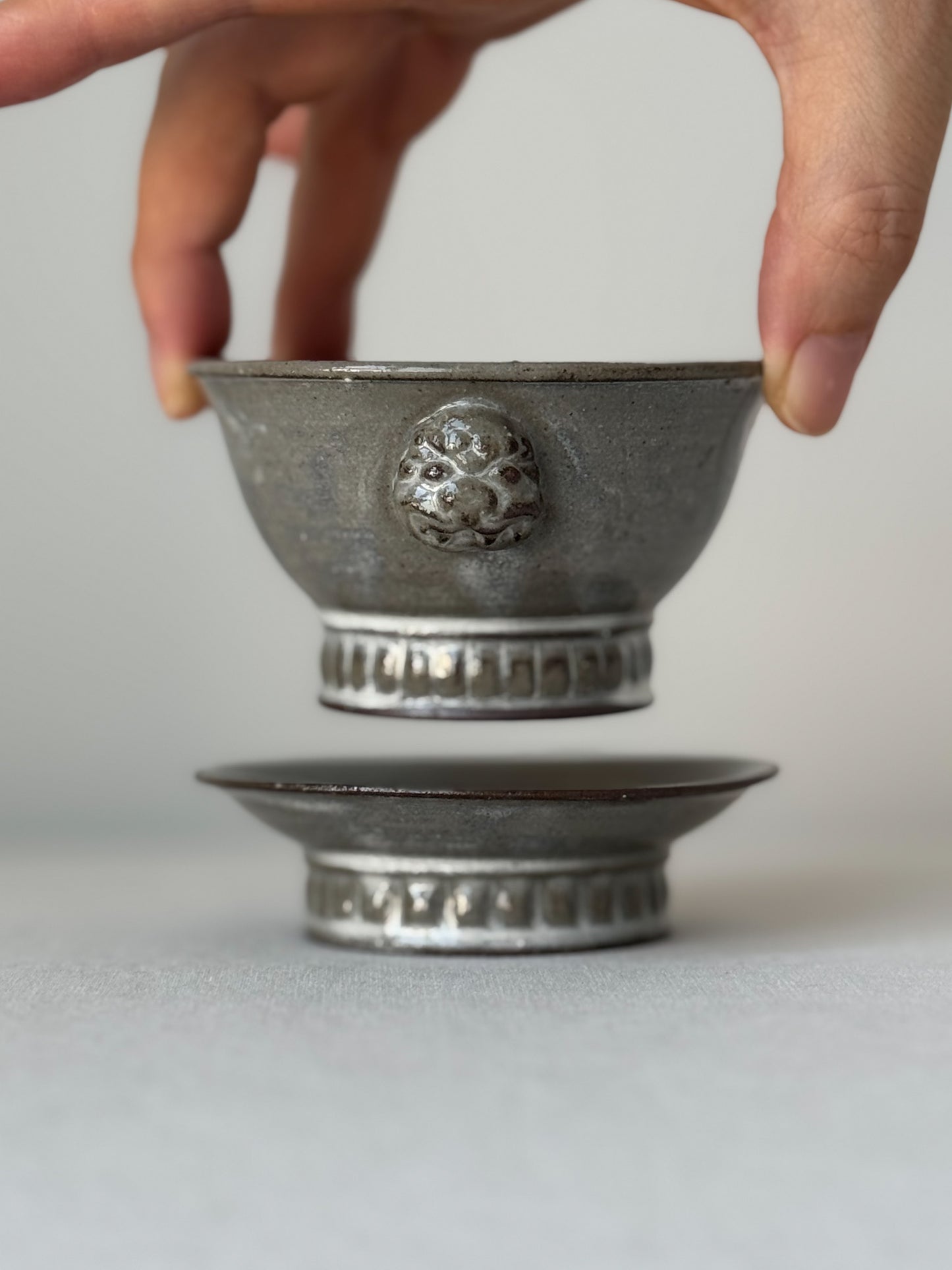 Black Clay Haetae Twin-Head Tea Cup