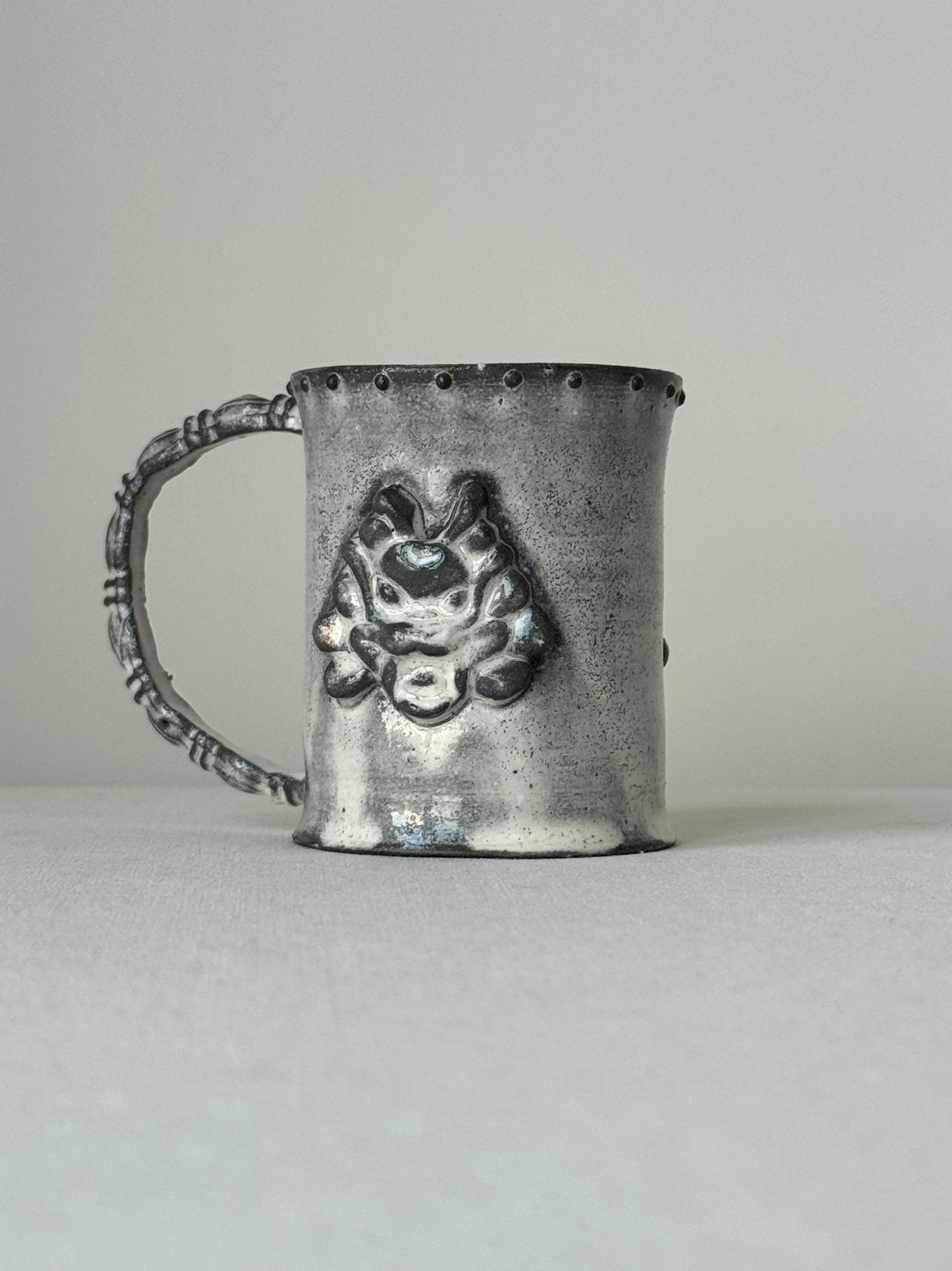 Black Clay Dragon Handle Mug