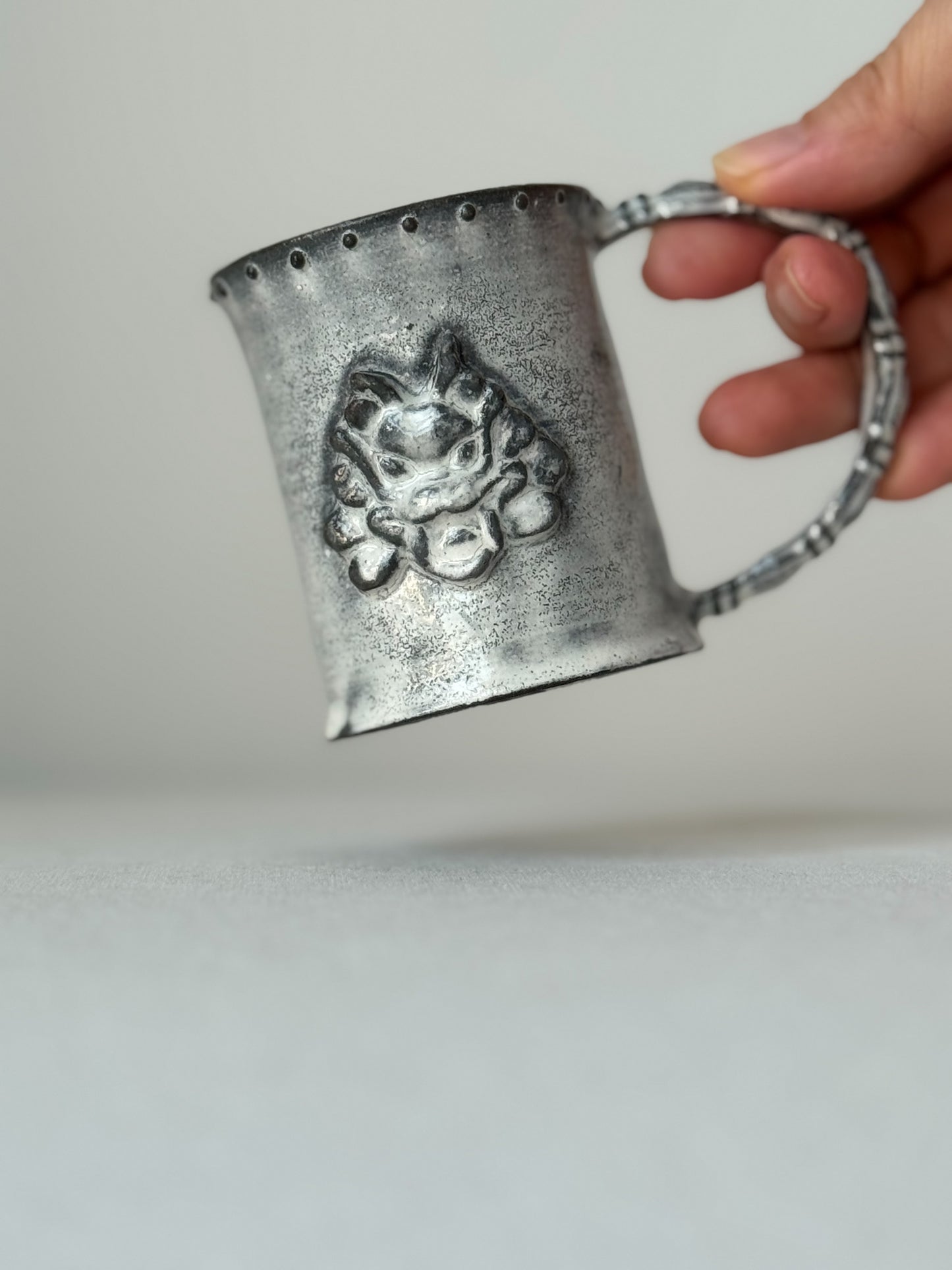 Black Clay Dragon Handle Mug