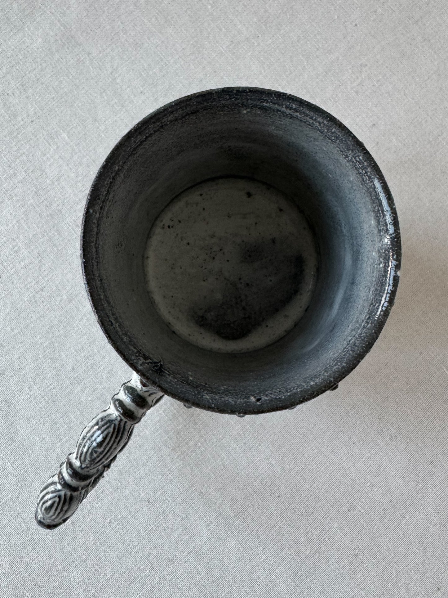 Black Clay Dragon Handle Mug