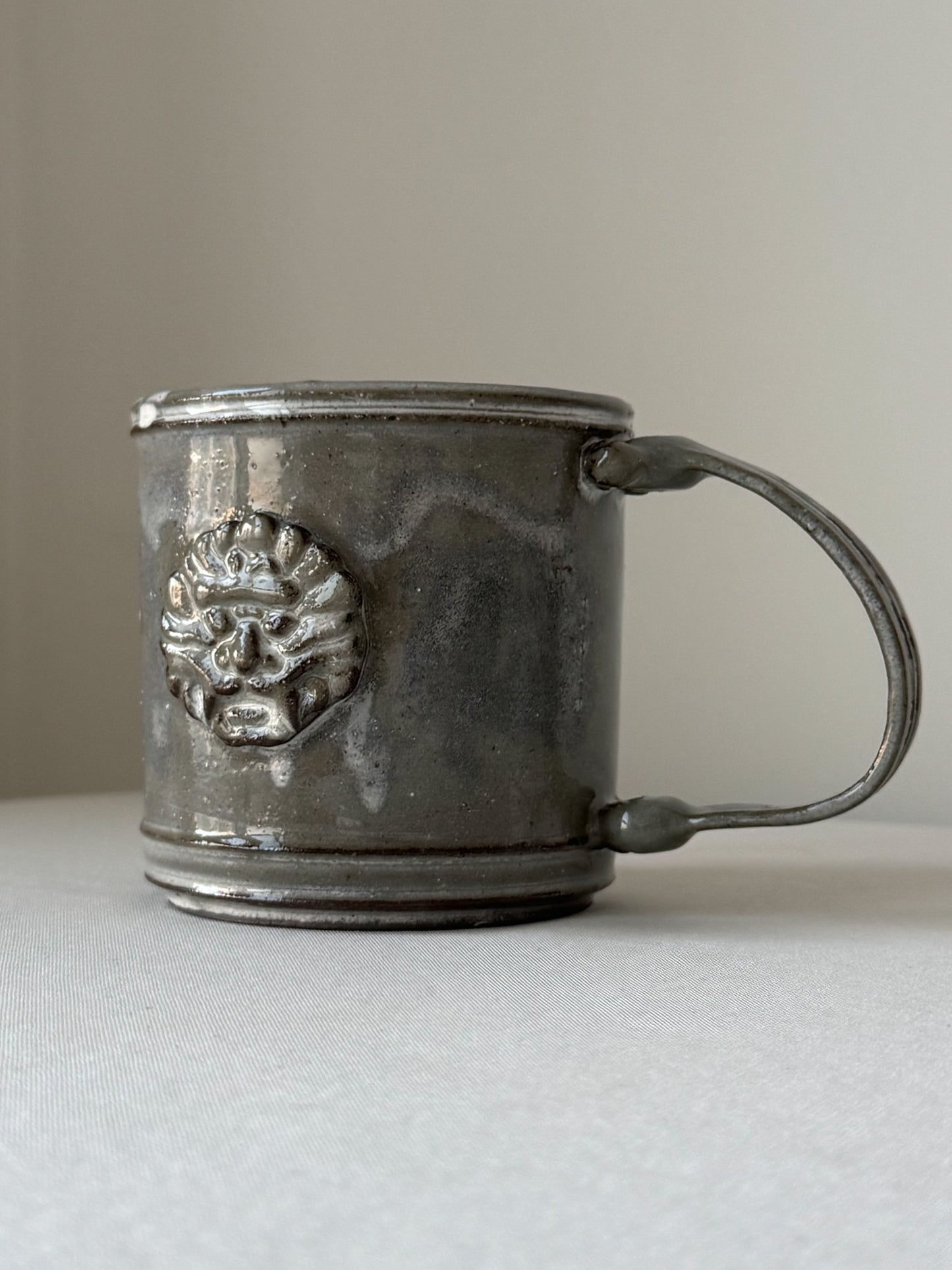 Black Clay Haetae Handle Mug