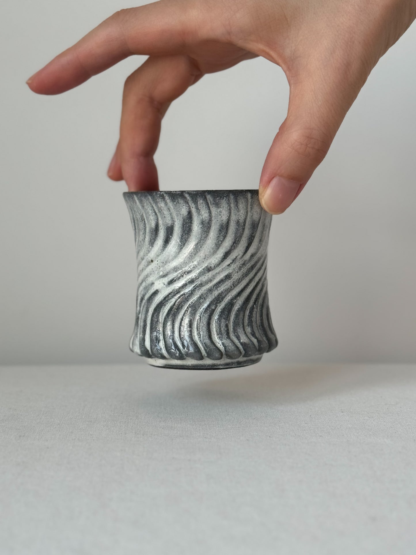 Black Clay Rising Wave Cup Set – Silver / Khaki