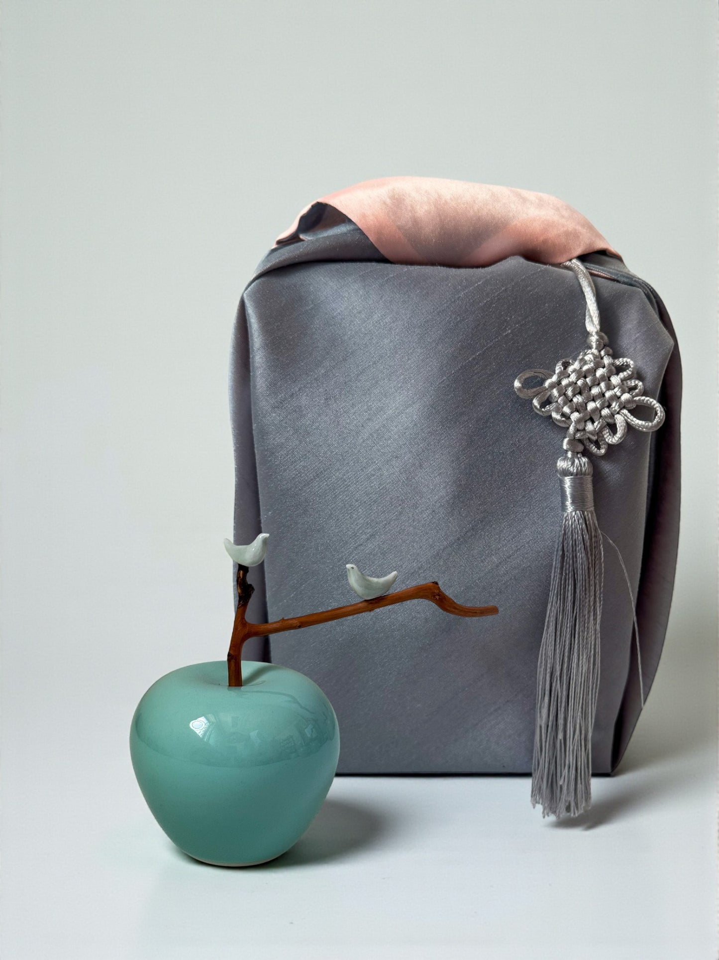 Celadon Apple with Magpie Branch — Jade Hue (옥색)