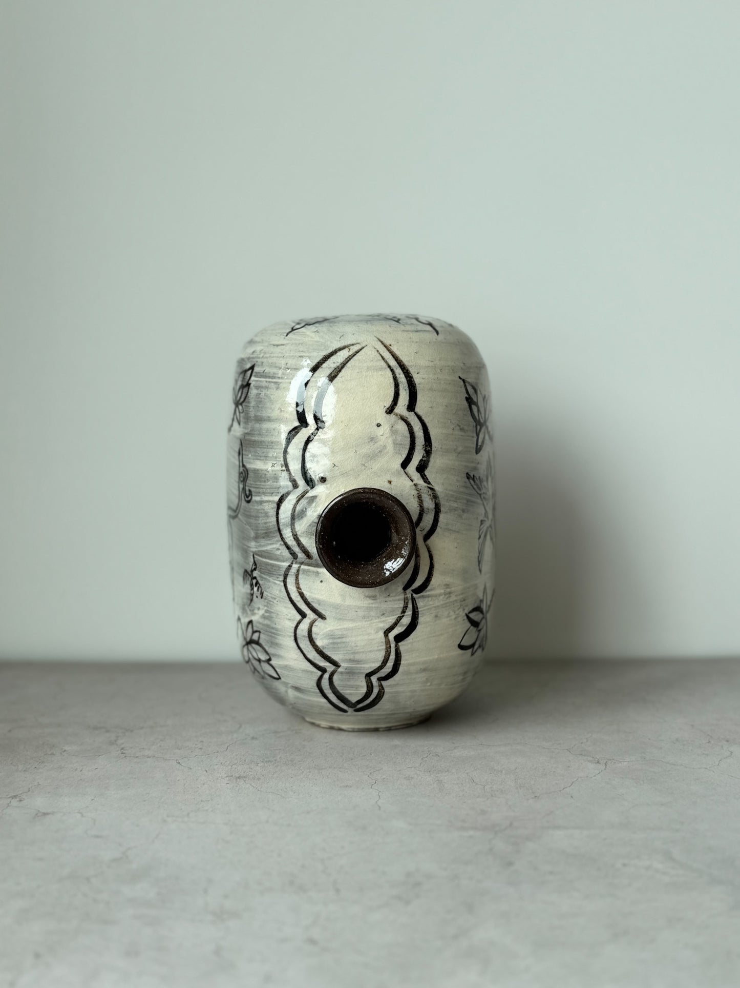 Joseon Buncheong Janggun Bottle - Bird