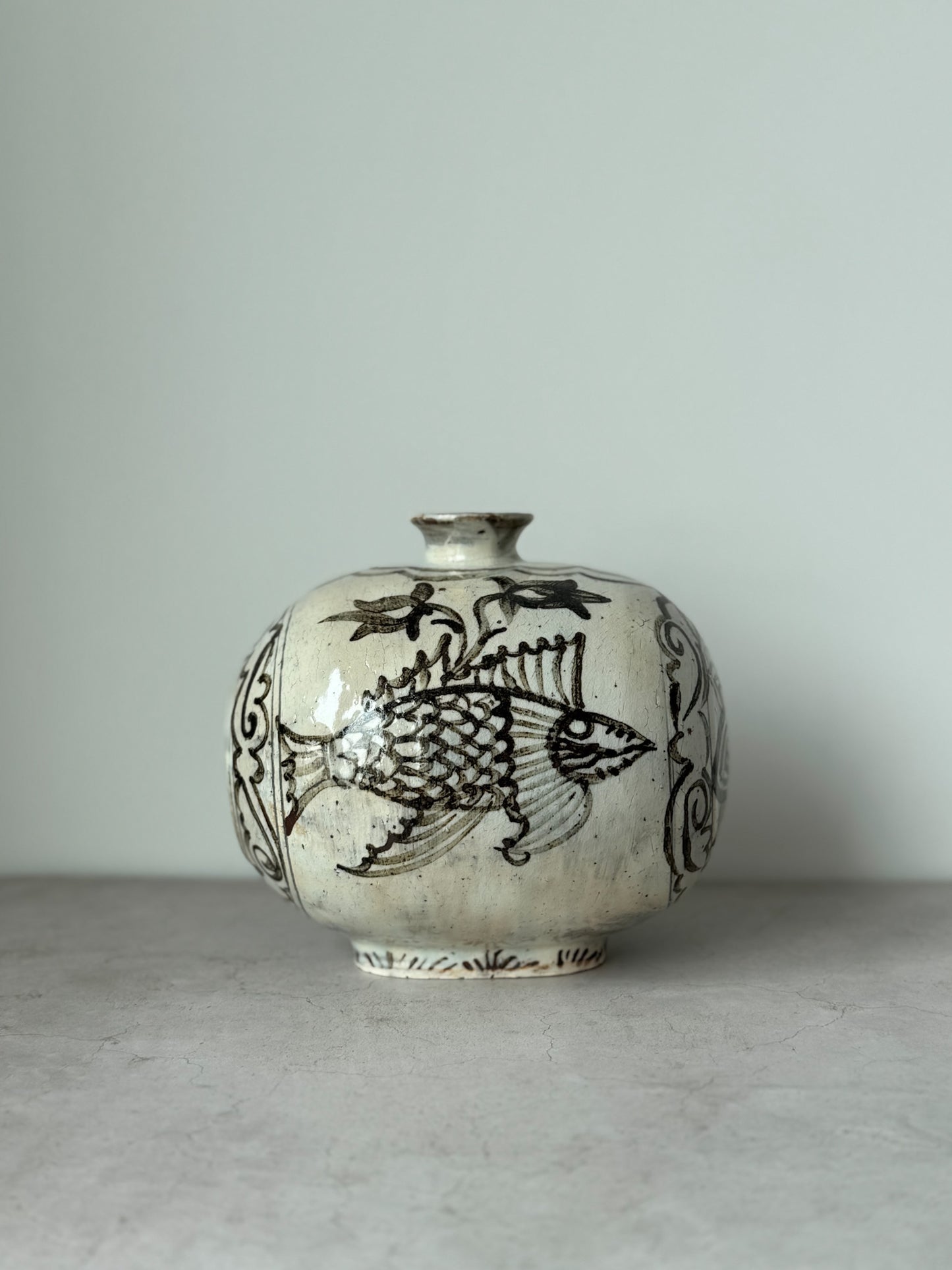 Joseon Buncheong Janggun Bottle - Fish