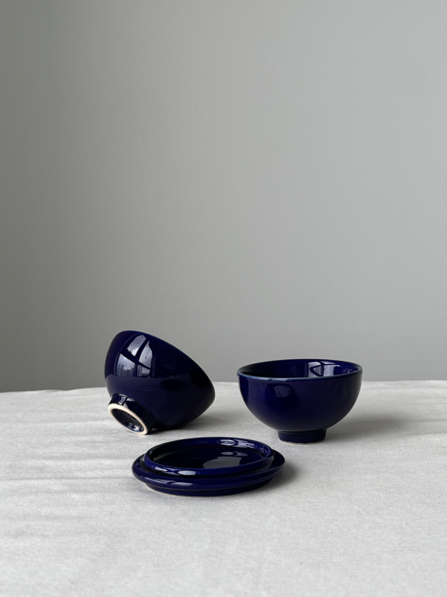 Moon Jar Teacup Set - Indigo Blue