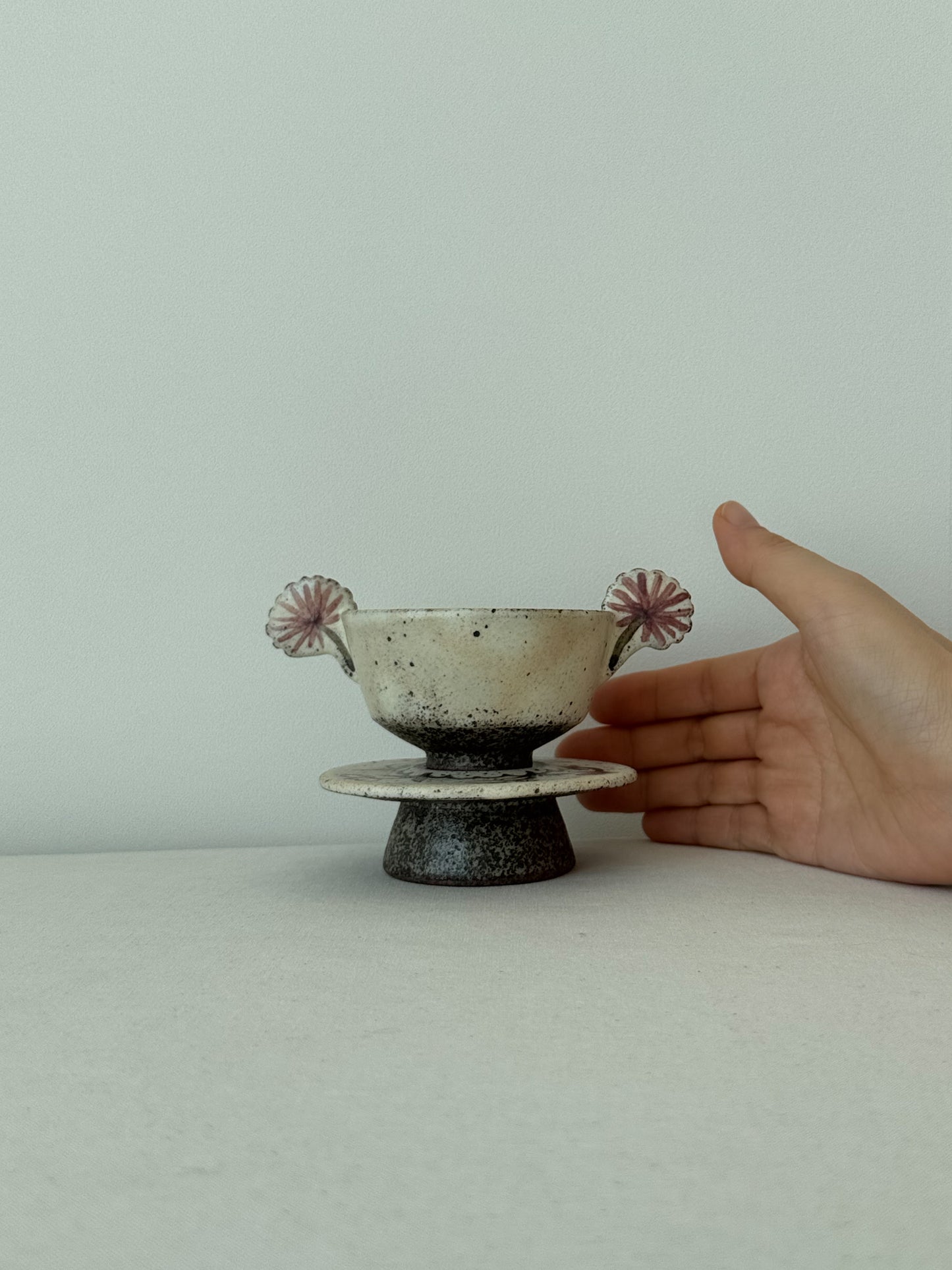 Buncheong Yang-i Teacup Set - Flower IV