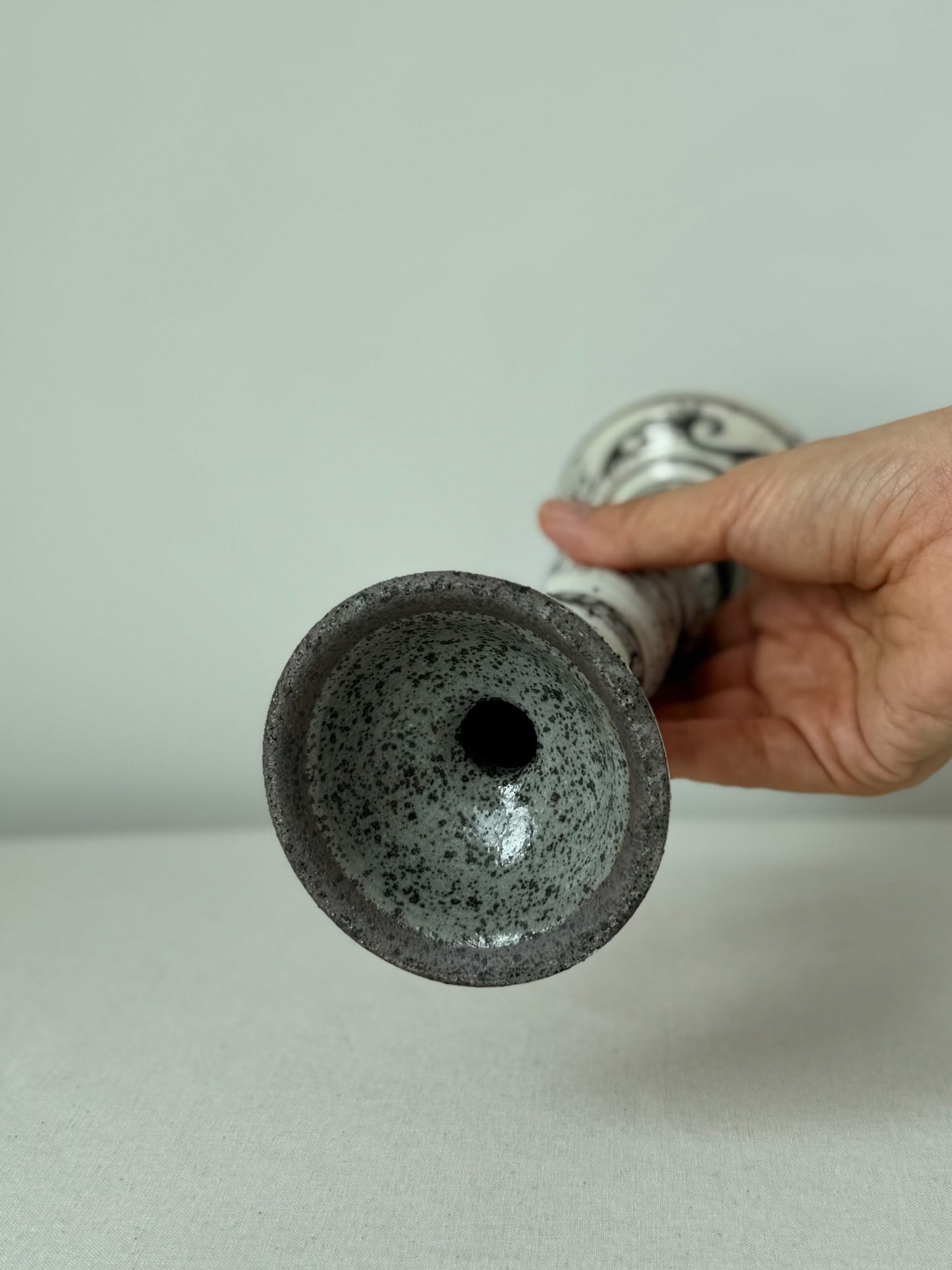 Buncheong Vine Candlestick