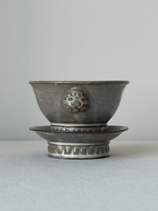Black Clay Haetae Twin-Head Tea Cup