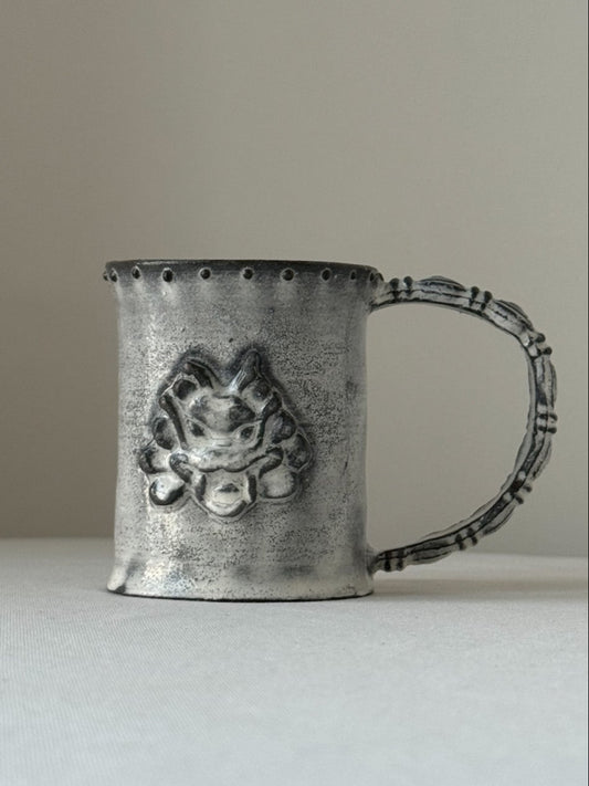 Black Clay Dragon Handle Mug