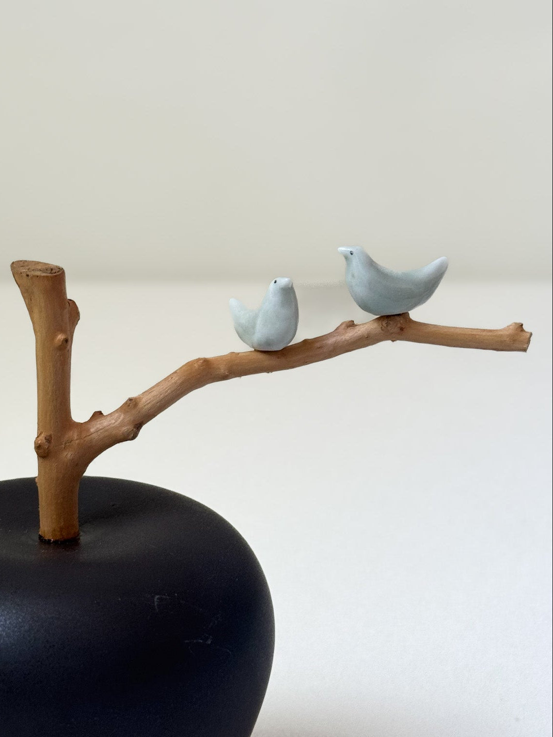 Black Apple with Magpie Branch — Quiet Black (흑색)